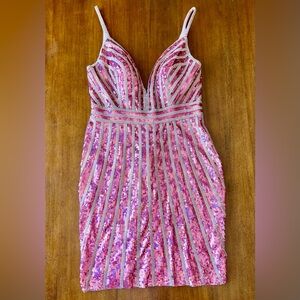 Jovani Sequin & Crystal Cocktail Dress